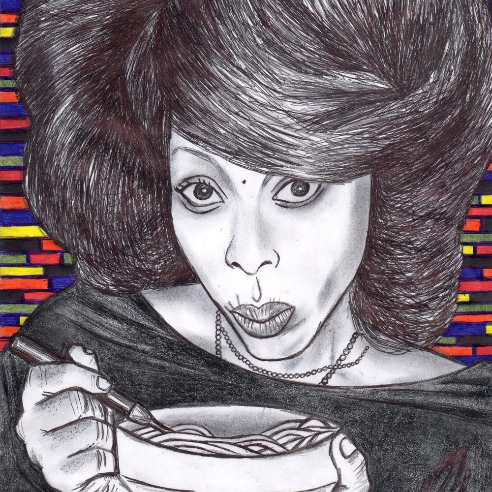 Home decor Art PRINT on paper "Erykah Badu"